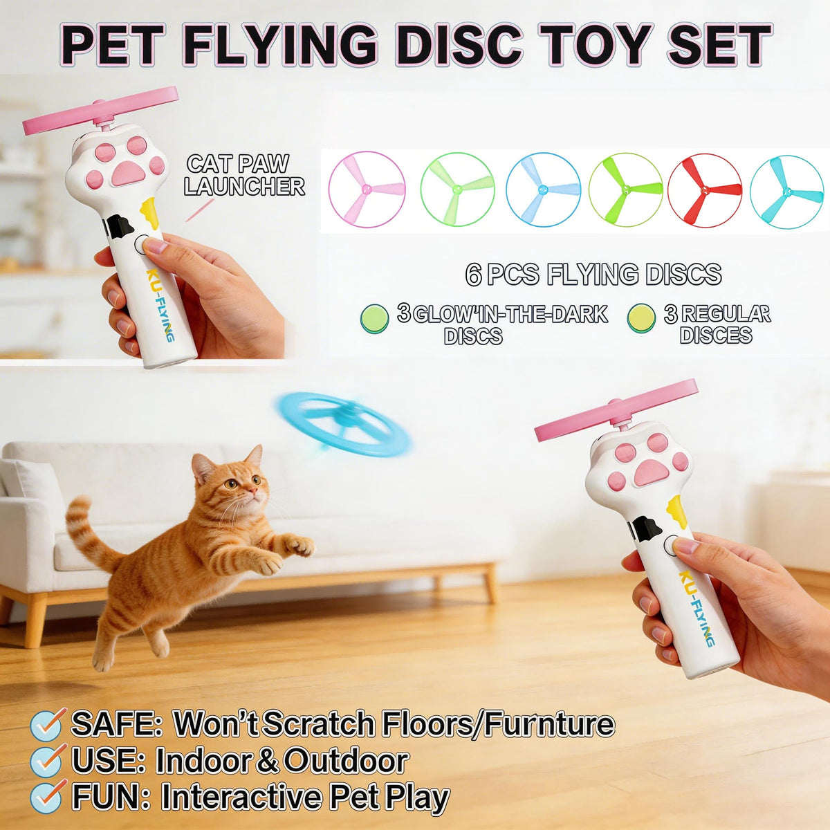 Cat Fetch Toy LauncherFlying Disc Launcher Toy