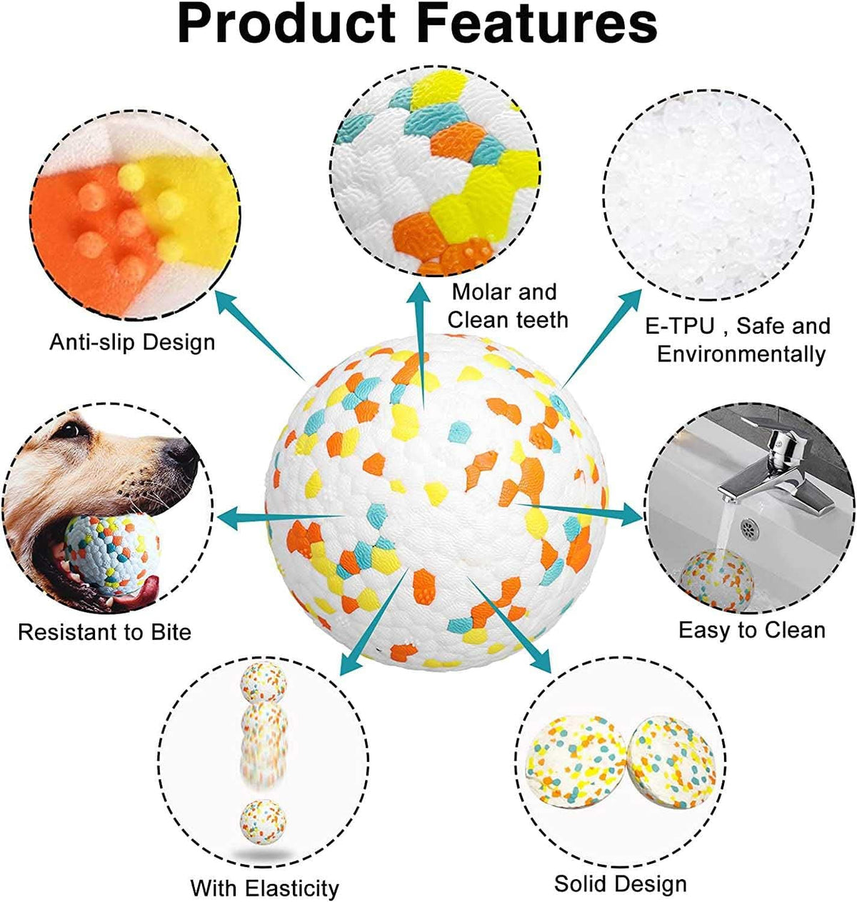 Dog Toy Ball Intelligent Interactive Soft Pet Powerful